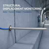 Détecteur de fissures à fil vibrant en alliage d'aluminium YND avec une précision de 0,05 % pour la surveillance des joints de béton
