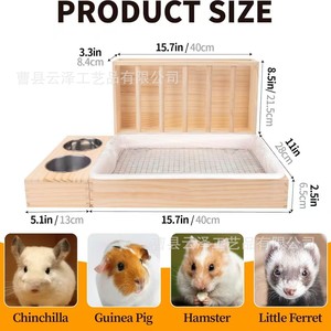 Nichoir en bois transfrontalier pour lapins, hamsters et cailles, mangeoire à foin pour lapins, distributeur d'eau et de nourriture, mangeoire décorative pour animaux de compagnie - Product Image 4