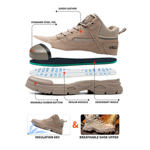 Scarpe Antinfortunistiche Comode e Morbide Personalizzate di Fabbrica Dinggu, Isolamento 6KV, Scarpe da Lavoro con Punta in Acciaio Anti-Schiacciamento per Uomo - Product Image 2
