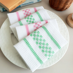 Chiffon de cuisine en coton de style japonais, rectangulaire, super absorbant, rose, vert, motif géométrique, pour casseroles et poêles - Product Image 2