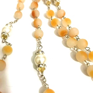 Rosario de piedra natural de dos tonos, centro de mesa de San Juan Paul, cuentas de oración cruzadas de 8MM - Product Image 2