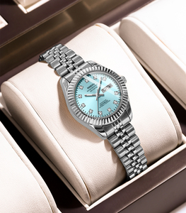 NIBOSI 2697 Orologio <span class=keywords><strong>da</strong></span> <span class=keywords><strong>Polso</strong></span> <span class=keywords><strong>al</strong></span> <span class=keywords><strong>Quarzo</strong></span> con Quadrante Colorato Personalizzato Impermeabile con Diamante a Costine e Cinturino in Acciaio Inossidabile - Product Image 1