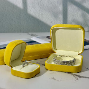 Новые круглые маленькие кольцевые коробки на заказ, упаковка для ювелирных изделий, оптовая продажа, желтый футляр для ювелирных изделий, свет для индивидуального изготовления логотипа - Product Image 2