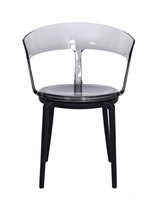 Chaise transparente en plastique de style européen minimaliste chic avec dossier, idéale pour hôtels, restaurants, maisons et salles à manger (usage adulte)