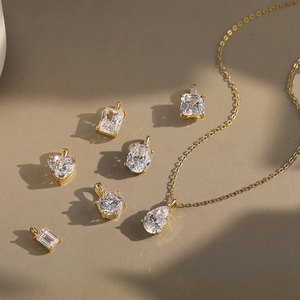 MON Moissanite <b>Necklace</b> Jewelry 925 Sterling Silver Iced Out 1/2/3/4ct Big Pendant <b>Necklace</b> <b>D</b> VVS Moissanite Diamond <b>Necklace</b> - Product Image 3
