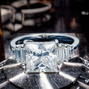 Luxury Fine Jewelry Sterling <b>Silver</b> <b>925</b> GRA Certification Iced VVS Moissanite Diamond Eternity Band <b>Rings</b> - Product Image 3