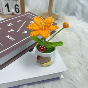 Pot de fleurs au crochet fait main avec tournesol, rose, marguerite, tulipe <span class=keywords><strong>pour</strong></span> la décoration de la maison et de la voiture, <span class=keywords><strong>cadeau</strong></span> <span class=keywords><strong>pour</strong></span> la fête des mères, les enseignantes, les petites amies, ou comme <span class=keywords><strong>cadeau</strong></span> de remise de diplôme - Product Image 6