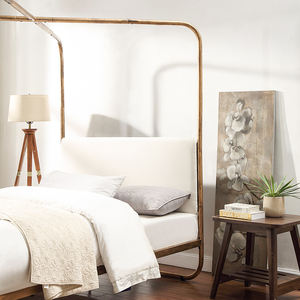 Современный дизайн, легкая сборка, <span class=keywords><strong>4</strong></span> стойки, железная кровать, без коробки, пружина, требуется латунь, четыре плаката, металлический балдахин, платформа, каркас кровати - Product Image 6