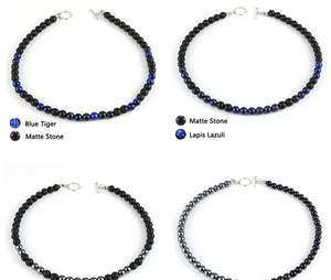 Zooying Natural Mapa Pedra Olho de Tigre Lapis Lazuli Pedra Beads Homens Gargantilha Colar Hematita Lava <span class=keywords><strong>Rock</strong></span> Chain Jóias - Product Image 3