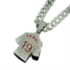 Jip-Hop <span class=keywords><strong>Yamai</strong></span> No. 19 JERSEY จี้โลหะผสมสไตล์เดียวกันสร้อยคอฮิปฮอปสำหรับยุโรปและอเมริกา - Product Image 4