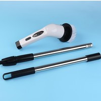 Outil de nettoyage électrique rotatif sans fil rechargeable et portable avec un ensemble de têtes de brosse interchangeables et un embout long extensible