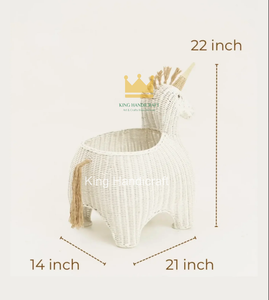 Panier de rangement en rotin tressé écologique pour enfants, panier de rangement en osier pour enfants, fabriqué en usine au Vietnam - Product Image 4