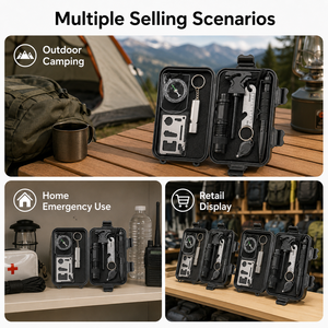 Caja <span class=keywords><strong>de</strong></span> Herramientas <span class=keywords><strong>de</strong></span> Supervivencia para Exteriores, para Campamento, Aventuras, Emergencias en el Automóvil y Viajes - Product Image 2