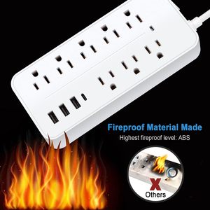 Multiprise USB 8 ports avec hub de charge USB Type-C et prise secteur pour la maison, le bureau et les voyages - Product Image 4