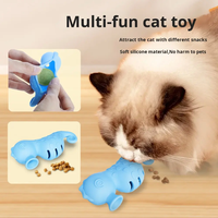 Jouet distributeur de friandises pour chat en silicone en forme de hippocampe, étoile de mer et poisson-bouffon, enrichissement par puzzle