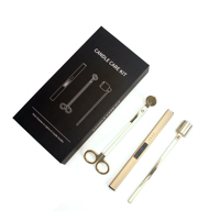 Kit d'accessoires élégant pour bougies parfumées : Coupe-mèche, éteignoir et briquet électrique USB – Idéal pour un cadeau de pendaison de crémaillère