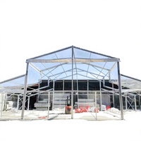 Tente transparente pour 500 personnes, structure noire simple, atrium, grande tente de mariage, toutes saisons, imperméable, pour usage extérieur
