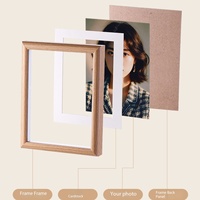 Bingkai Foto Kecil Buatan Tangan Bentuk Persegi, Lucu dan Sederhana, dengan Bingkai Foto DIY Walnut 4-inci 5-inci di Meja