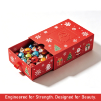 Boîte à tiroir personnalisée en papier, emballage cadeau, rigide, magnétique, de luxe, pour Noël, bonbons, chocolats, biscuits, vente en gros, écologique