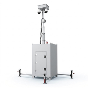 Tour de vidéosurveillance mobile compacte avec mât de levage de 6 m, panneaux solaires en option, tour de sécurité pour événements en plein air - Product Image 2