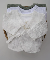 Vêtements pour bébé en mousseline douce personnalisée 100% coton, tenue pour nouveau-né, chemise simple à nouer et pantalon long