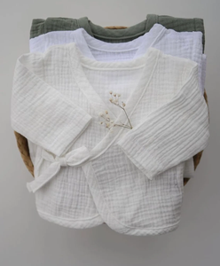 Abbigliamento per Neonati <span class=keywords><strong>in</strong></span> Morbido <span class=keywords><strong>Mussola</strong></span> 100% <span class=keywords><strong>Cotone</strong></span>, Completo Semplice con Camicia Allacciata e Pantaloni Lunghi - Product Image 5