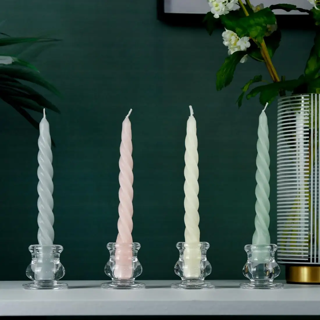 Высококачественная свеча янтарного цвета со стеклянным конусом, держатель для свечи двойного использования, подсвечник