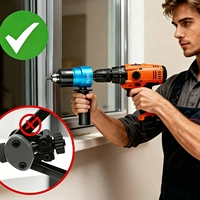 Outil de rivetage pour perceuse avec connecteur de tête réglable et tige hexagonale, et poignée pour l'installation rapide de fixations