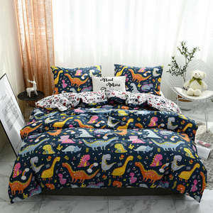 AOYATEX Parure de lit pour enfants en polyester à la mode, style dessin animé, <span class=keywords><strong>petit</strong></span> <span class=keywords><strong>dinosaure</strong></span>, draps de lit personnalisés imprimés - Product Image 2