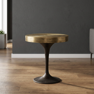 Mesa Auxiliar Moderna de Colección Curada con Tapa Redonda y Base Decorativa para Muebles de Sala - Product Image 6