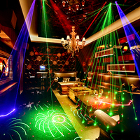 Lampe de fête à faisceau laser Disco à 4 lentilles RGB Laser Cube Stage Club Light DMX Laser Projector Christmas