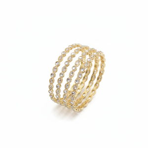 Designer Gold Plated Crystal Stone <b>Bangles</b> for Women Highlighting Traditional <b>Indian</b> Detailing - Product Image 2