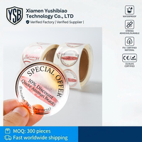 Autocollants ronds personnalisés en PVC imperméable YSB, impression de logo personnalisée, étiquettes adhésives avec formes personnalisées