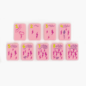 Fast Shipping Custom Petal Pink Modern Mahjong Tiles American Full Set 1-Layer Acrylic 160 Tiles Multiplayer Poker <b>Entertainment</b> - Product Image 2