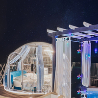Maison à bulles moderne en polycarbonate miniature avec salle de bain, dôme transparent en EPS