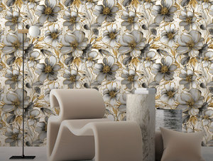 Carta da parati adesivo carta da parati in PVC impermeabile 3d autoadesivo murale decorazione per la casa fiori fiori fiori di carta da parati - Product Image 3