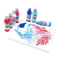 Livraison à temps, 4 couleurs vibrantes, pigmentées, peinture acrylique fluide de qualité artiste 100 ml pour l'artisanat et la peinture