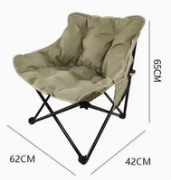 Chaise lune rembourrée en coton à dossier haut, légère et portable, pour la pêche, les pique-niques et le camping en extérieur