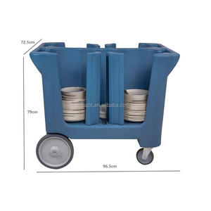 Support à vaisselle réglable CP-220 en plastique brun foncé <span class=keywords><strong>avec</strong></span> couvercle en vinyle, 4 colonnes - Product Image 4