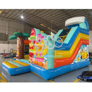 สไลเดอร์เป่าลมขนาดใหญ่และบ้านลมแบบคอมโบ ปราสาทลมสำหรับเด็กเล่นกลางแจ้ง ใช้ได้ทั้งแบบเปียกและแบบแห้ง จากโรงงานโดยตรง - Product Image 2