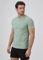 T-shirt à manches courtes pour homme, col rond, design OEM ODM, coupe ajustée, séchage rapide, respirant, extensible, pour la course à pied, l'entraînement, le sport