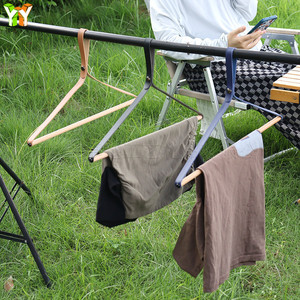 In stock: Detachable PU leather clothes rack for outdoor camping, creative retro display clothes rack for clothing stores, and - Product Image 1