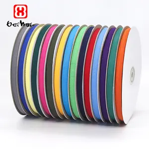 Bei Hai Factory Wholesale 10 Mm 45 Solid Colors 100% Cotton Herringbone Ribbon Tape For Garment Gift Wrapping