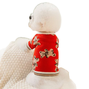 C065 Winter Leisure Pet Knit Sweaters 5 Colors <b>Cute</b> <b>Bear</b> Design with Sleeves - Product Image 2