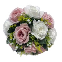 Buket Bunga Mawar Putih Peony 5 Tangkai Buatan Tangan Simulasi Tinggi dari Sutra Alami, Beraroma, untuk Pernikahan, Thanksgiving, Wisuda Modern