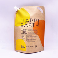 Sac à eau pliable en papier Kraft de chine, petite pochette de liquide imprimée, pochette de bec verseur de boisson de jus d'énergie, fabricant d'emballage alimentaire