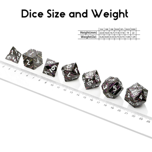 Độc đáo sọc kim loại RPG xúc xắc Set-7-pc DND xúc xắc cho D & D 5E Tabletop trò chơi Quà tặng cho game thủ & DM - Product Image 4