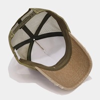 Nueva Llegada Gorra Trucker de Malla Bicolor de 5 Paneles, de Algodón Desgastado, Estilo Dad Hat, Gorra de Béisbol Deportiva