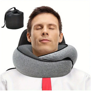 Oreiller de voyage en mousse à mémoire de forme en forme de U, 32 cm x 14 cm, lavable, imperméable, léger, soutien du cou pour les siestes en avion - Product Image 2