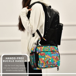 Sac à déjeuner isotherme pour enfants motif graffiti, sac fourre-tout personnalisé, sac à poignée portable réutilisable, sac isotherme pour enfants – Grande Vente - Product Image 6
